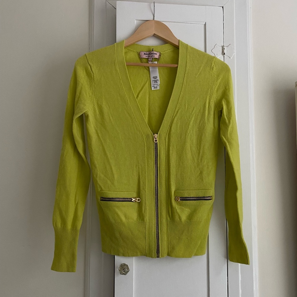 Juicy Couture Yellow Wool Cashmere Cardigan sz XS